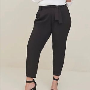 Stretch Crepe High-Rise Tie-Front Pant XL (14-16) and XXL (18-20)